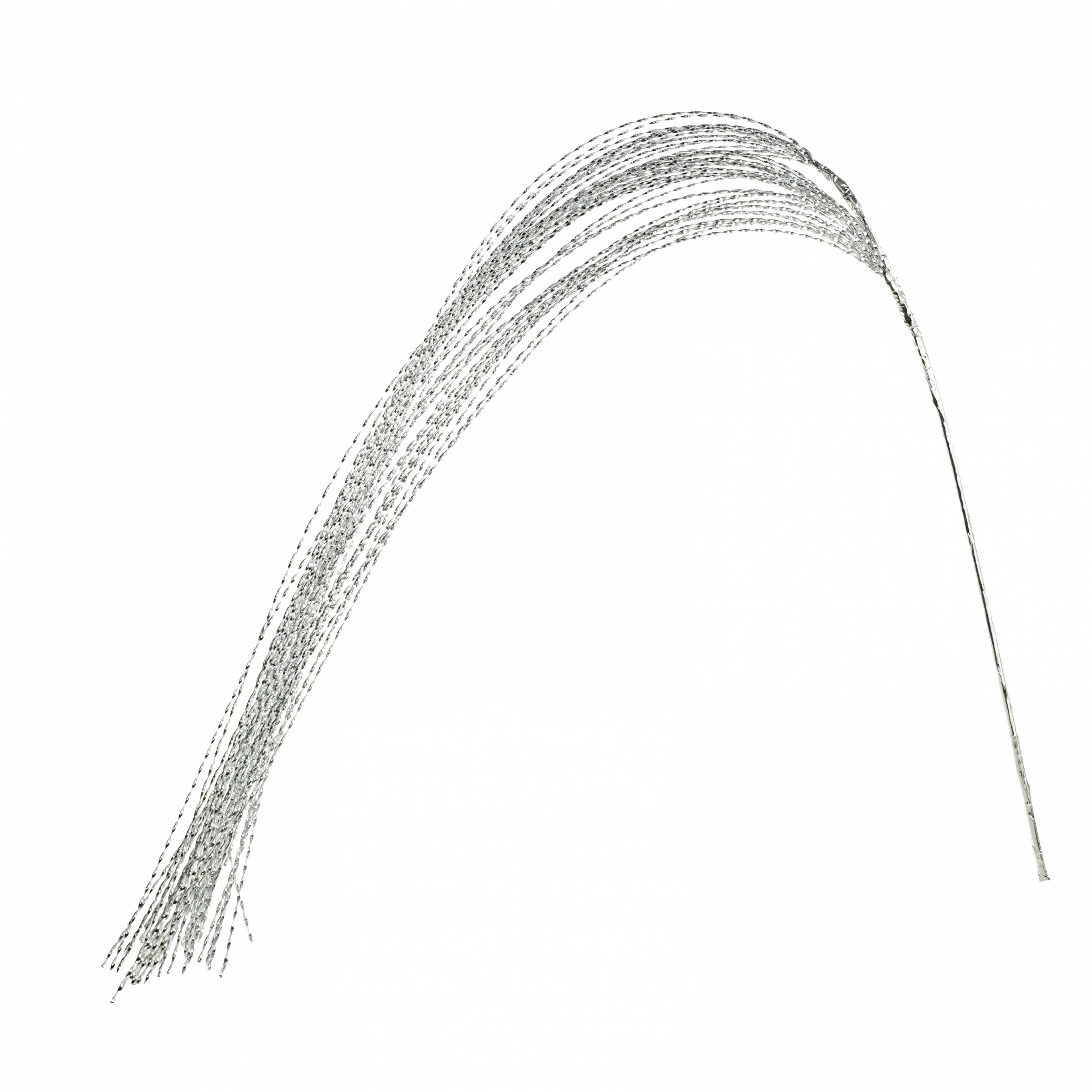 48" Metallic Twisted Grass Spray: Silver