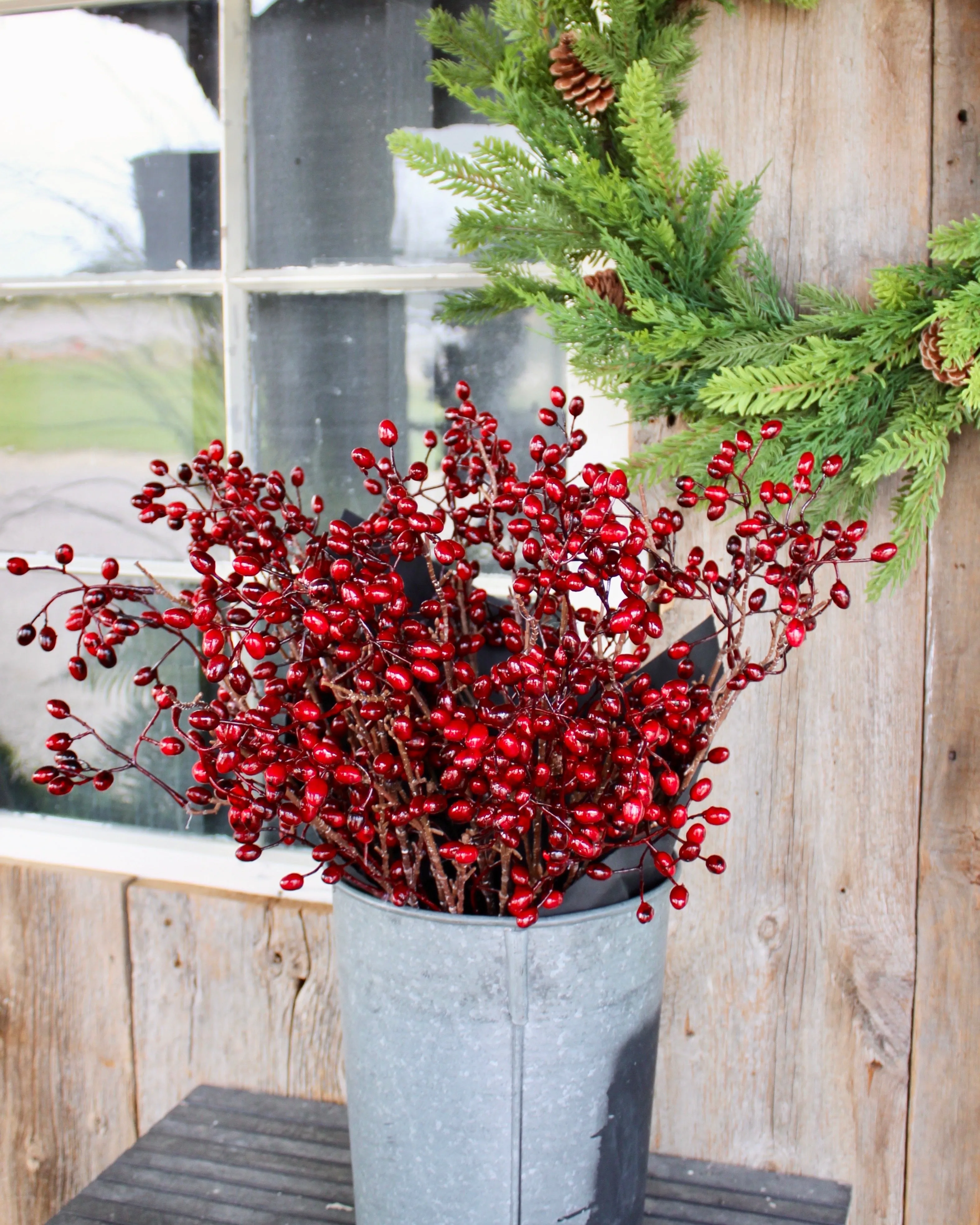 Burgundy Hypericum Berry Spray
