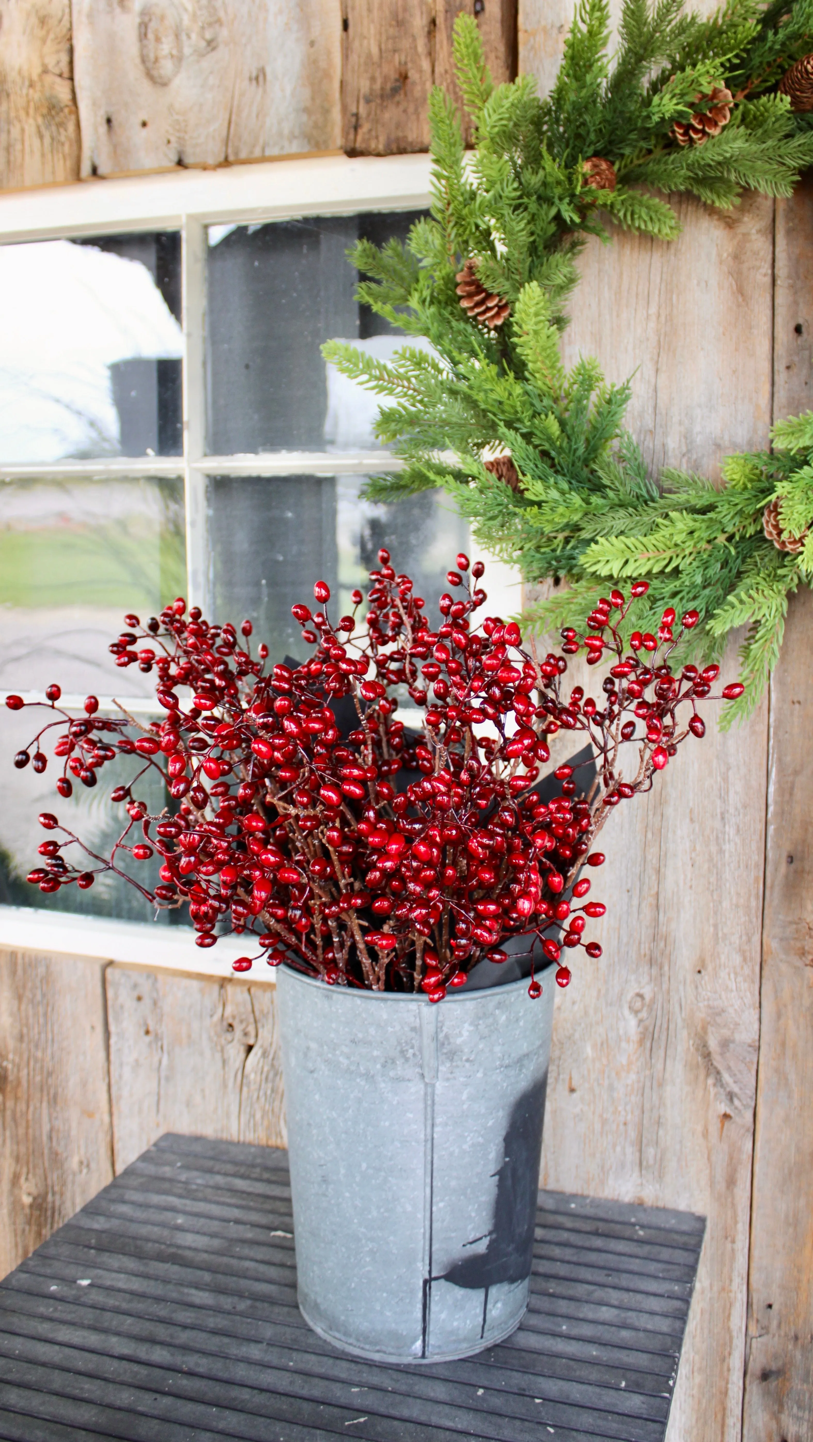 Burgundy Hypericum Berry Spray