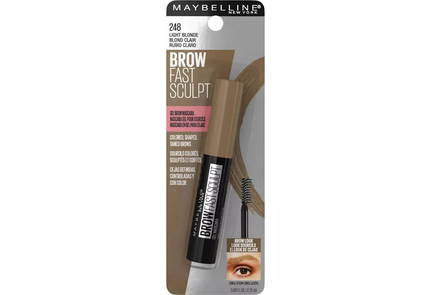 MAYBELLINE - Brow Fast Sculpt Eyebrow Gel Mascara Light Blonde 248 - 0.09 fl oz (2.75 ml)