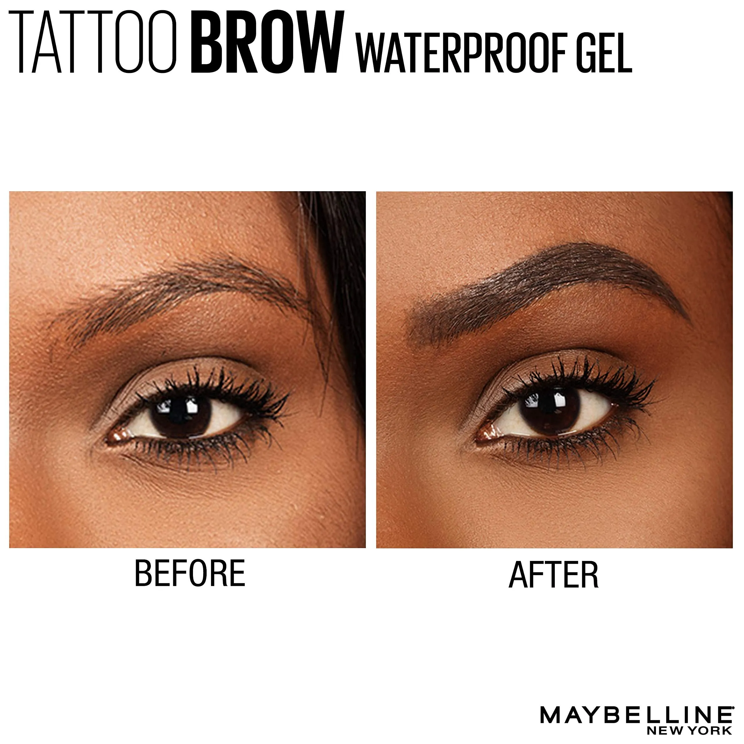 Maybelline TattooStudio Waterproof Eyebrow Gel Makeup, Soft Brown, 0.23 Fl Oz (Pack of 1)