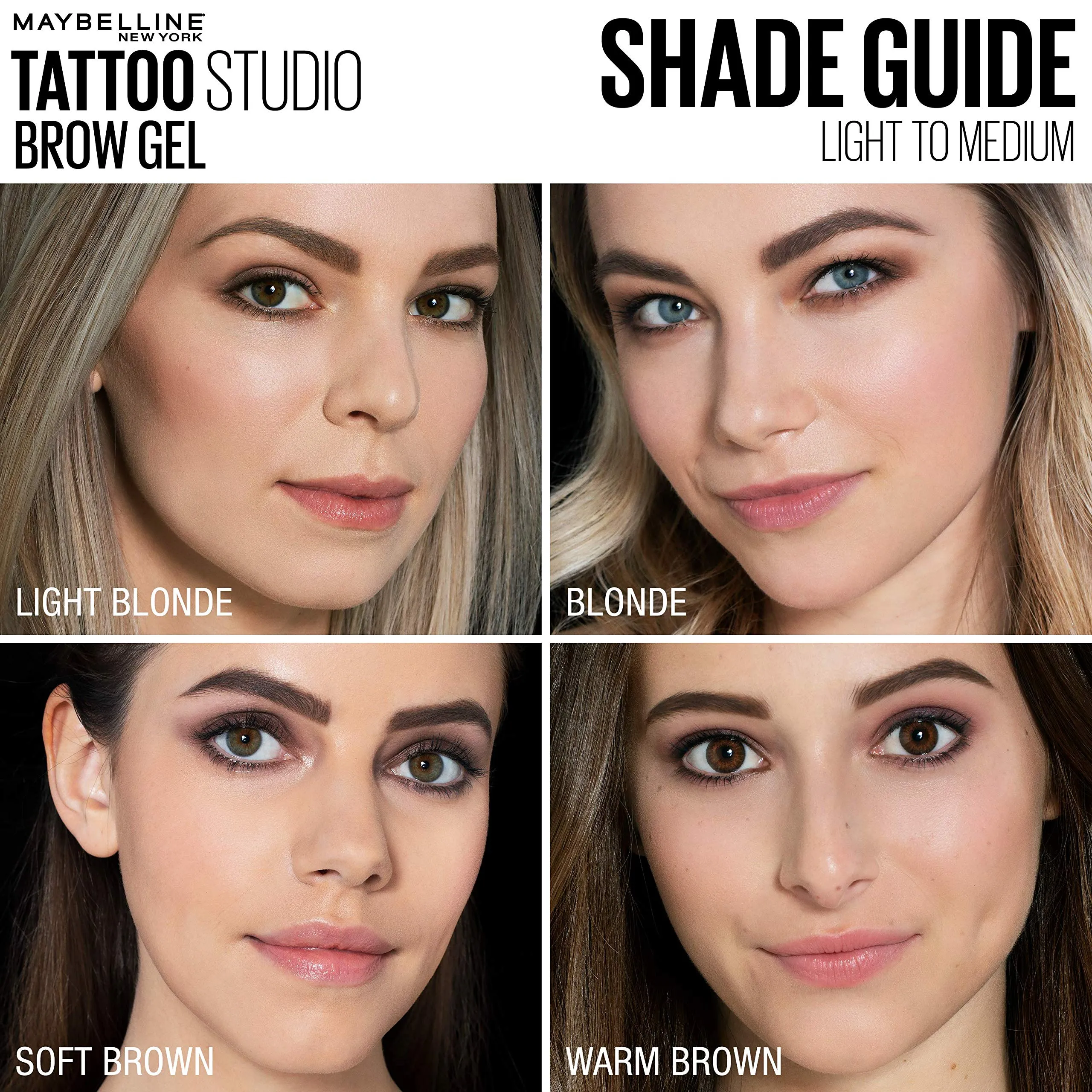 Maybelline TattooStudio Waterproof Eyebrow Gel Makeup, Soft Brown, 0.23 Fl Oz (Pack of 1)