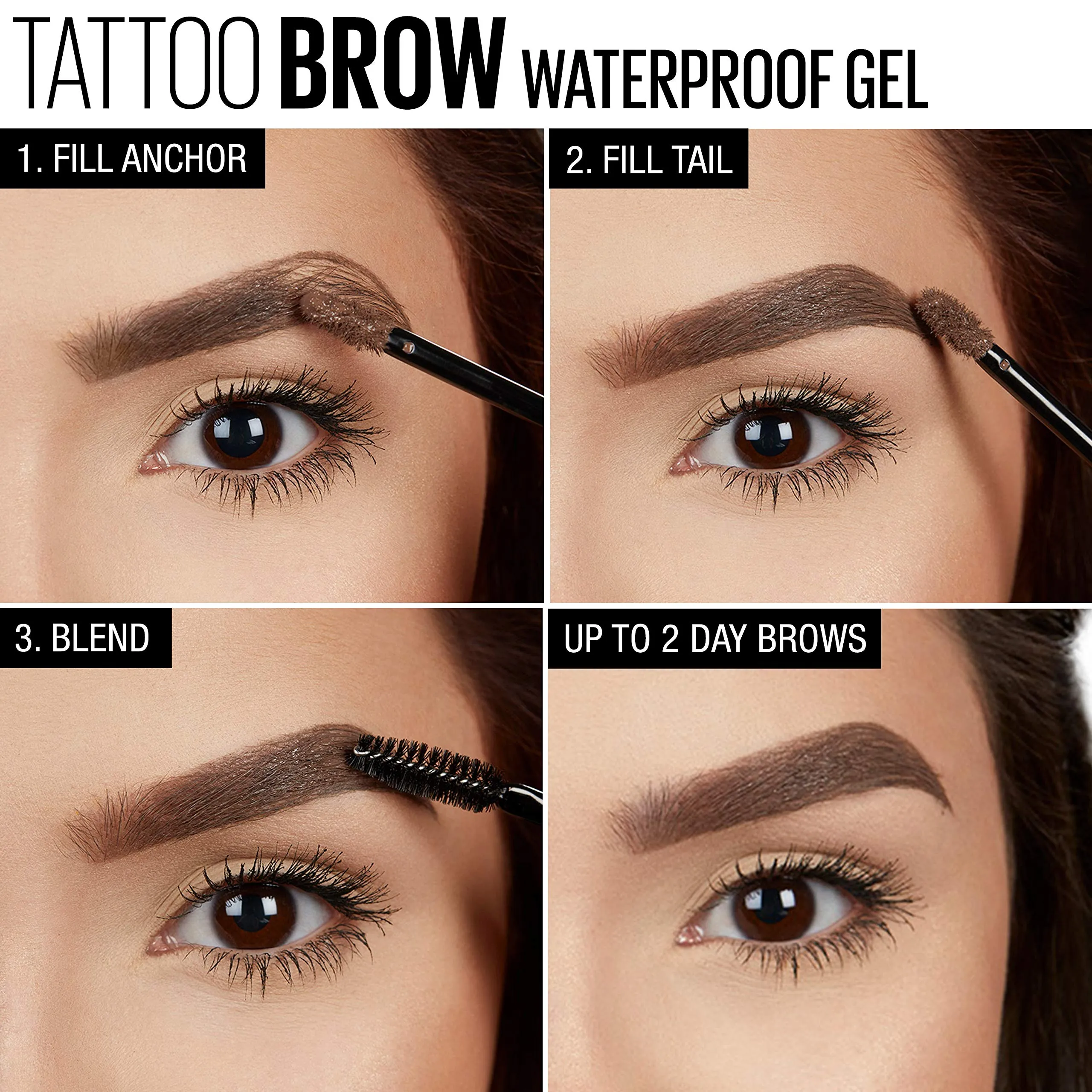 Maybelline TattooStudio Waterproof Eyebrow Gel Makeup, Soft Brown, 0.23 Fl Oz (Pack of 1)