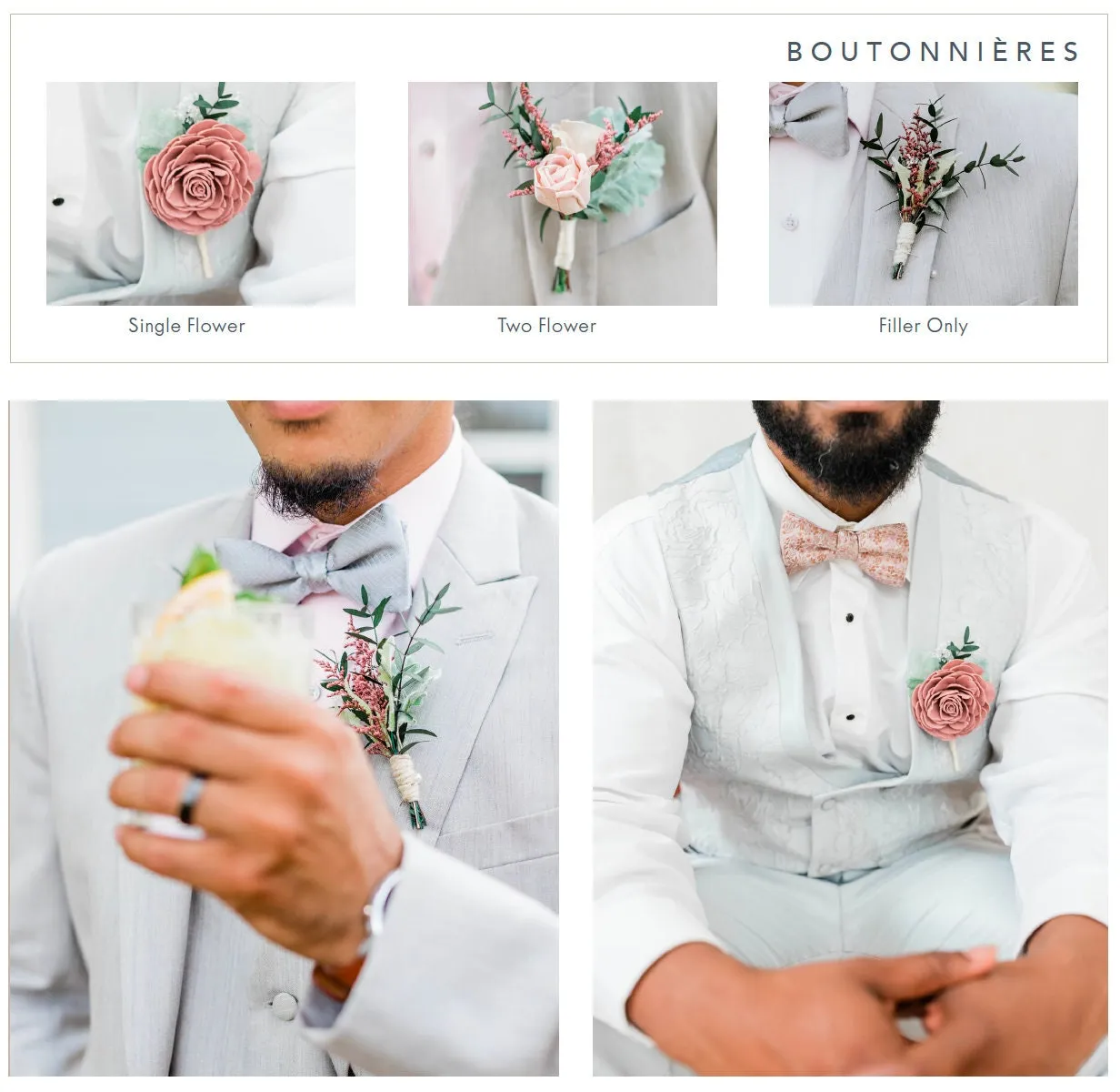 Sangria and Orchids Boutonniere