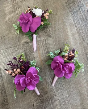 Sangria and Orchids Boutonniere