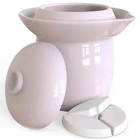 Zetilli Fermentation Crock Jar Fermenting Crock Glazed Weights 0.5 Gallon 2L